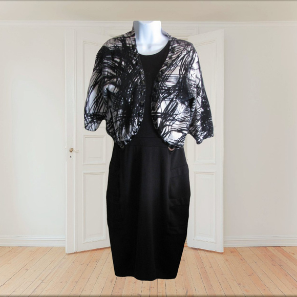 FRENCH CONNECTION LBD SZ 6 US Black SCUBA Dress - Picture 5 of 8